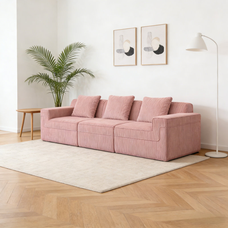 Canapé modulaire double sans os, 3, Rose