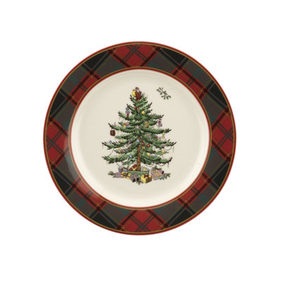 Spode Christmas Tree Tartan Salad Plate 7.75"