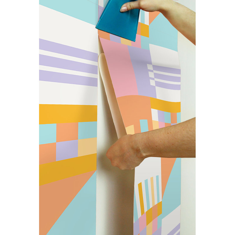 Papier peint adhésif multicolore, Orange