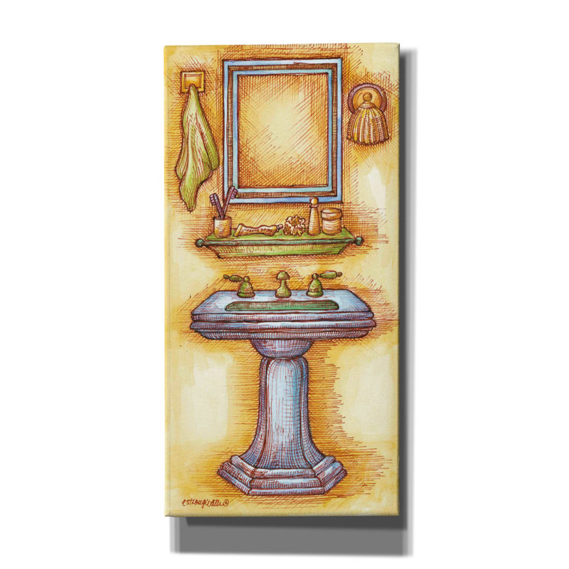«Sink Rectangle» par Andrea Strongwater, art mural sur toile, H 24 po x l 12 po x P 0,75 po