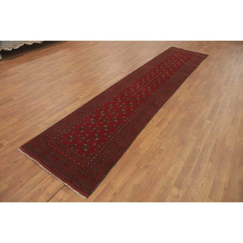 Tapis de tribu tribal rouge afghan 3 x 12