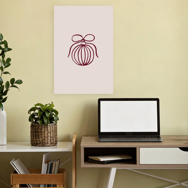 Minimal Christmas Ornament Classic Elegant Minimalist Winter Architecture Wall Art Print, 45.72cm H x 30.48cm W