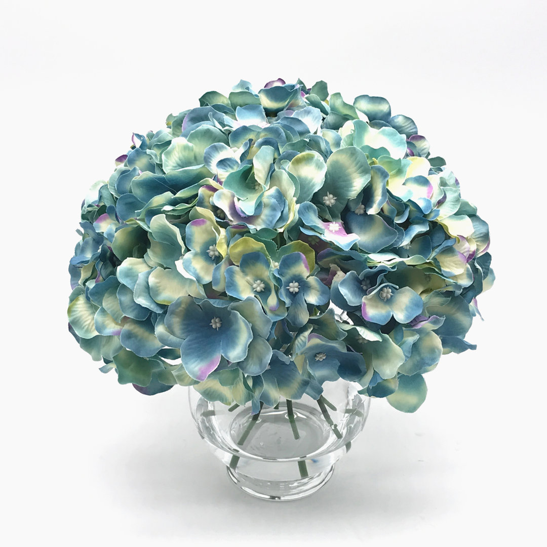 Silk Hydrangea Arrangement in Vase Highland Dunes