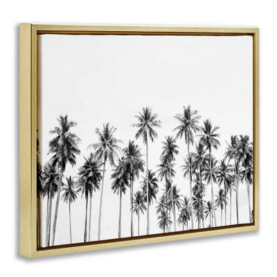 Palmiers paradis dans un cadre flottant monochrome, design par Sissi et Seb
