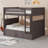 Wood Bunk Bed With Trundle, Guardrails-1380196304
