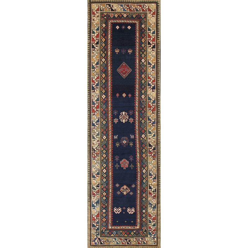 Antique Kazak Caucasian Blue 1880s Rug