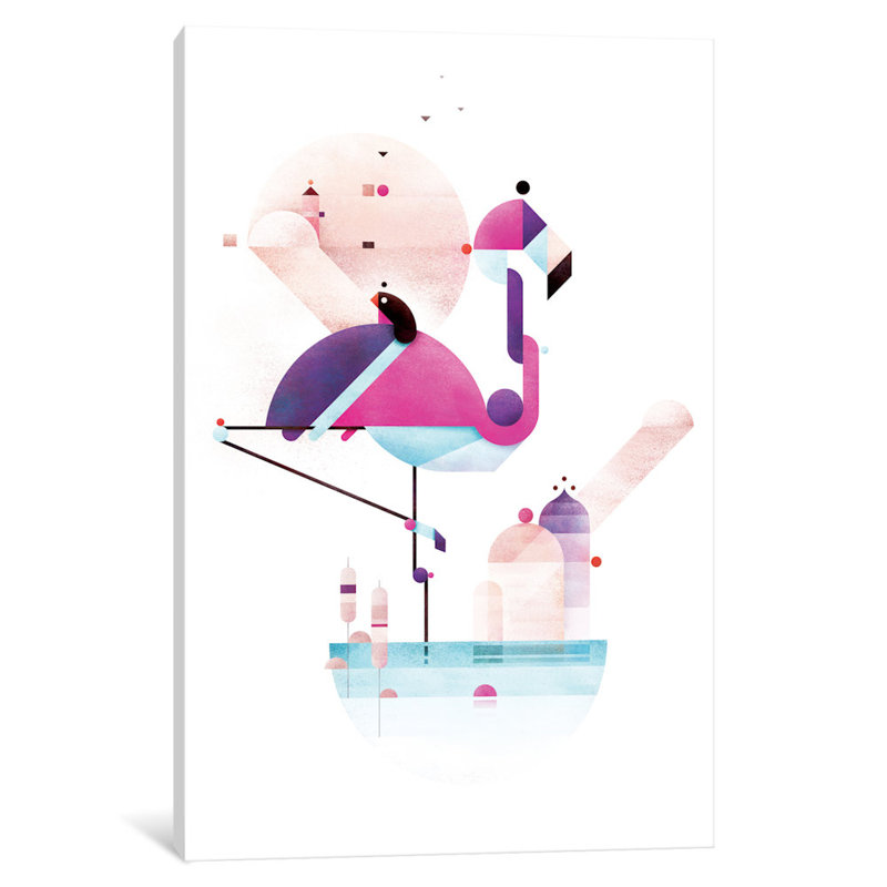 Placido Flamingo par Antony Squizzato - reproduction de cadre photo, H 26 po x l 18 po x P 1,5 po, Toile