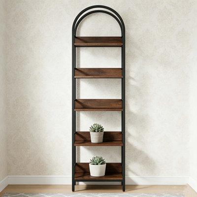 6-Tier Bookshelf Narrow Bookcase Arched Display Shelf