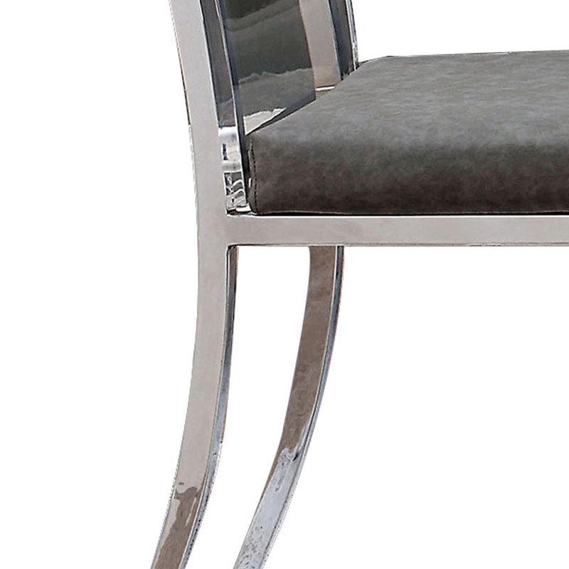 Chaise d’appoint en métal gris foncé Slavica