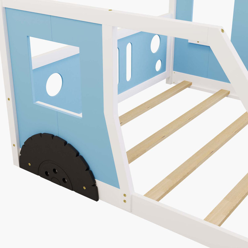Harbot Platform Bed, Blue