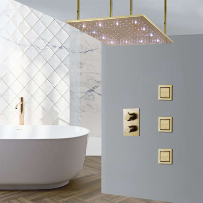 Système de douche numérique à DEL 20 po x 14 po Latina