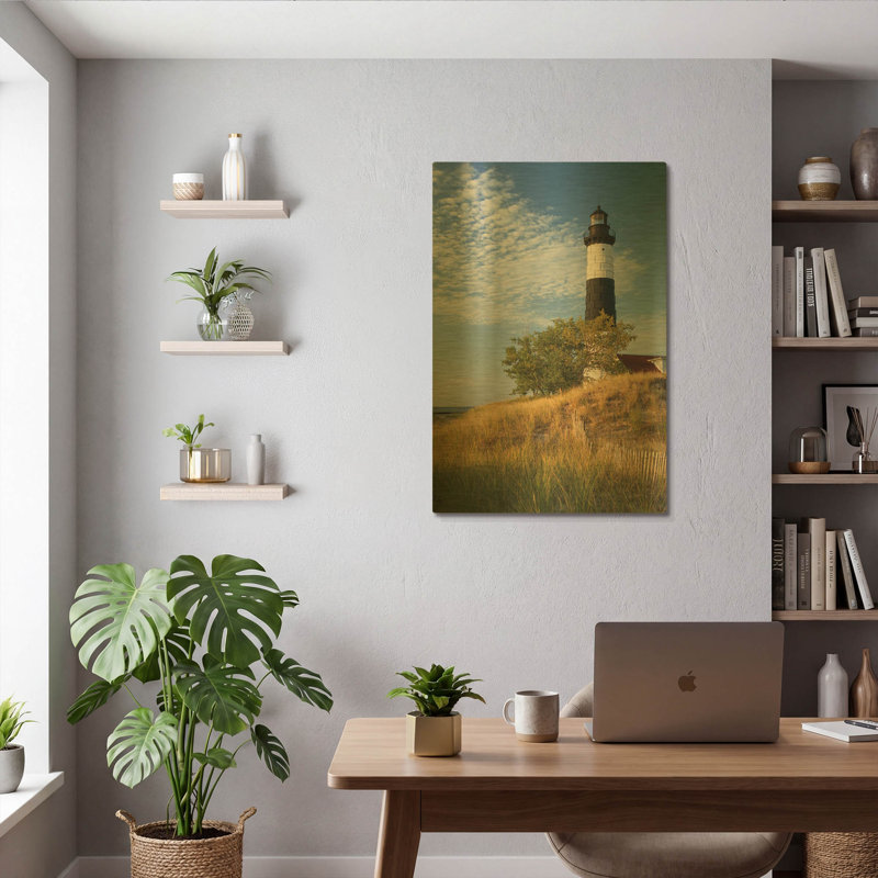 Phare de Big Sable Point II, par Alan Majchrowicz, décoration murale en métal, 61 x 91 cm, 24 po x 36 po