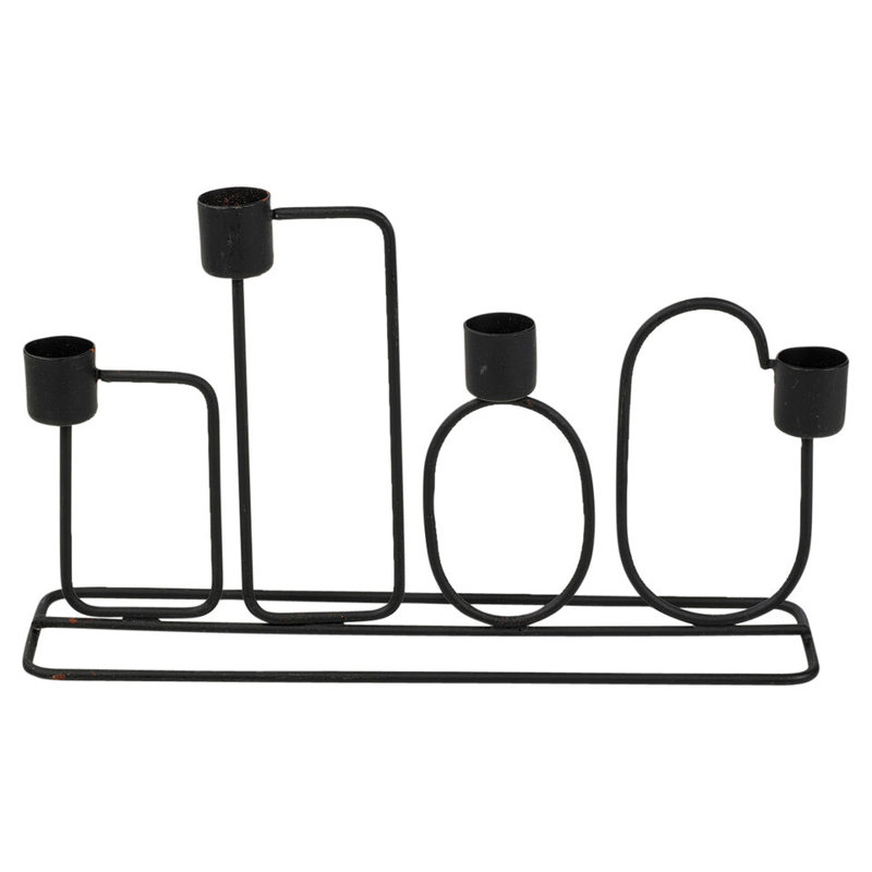 Metal Tabletop Candelabra, Black