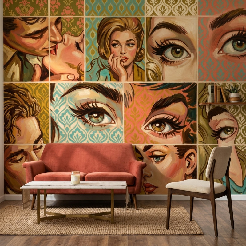 Décoration murale Pop Art, Non tissé, 160 po x 108 po
