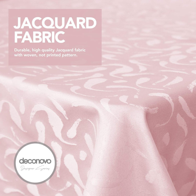 Rectangle Floral Polyester Tablecloth, Dark Pink, 130cm W x 280cm L