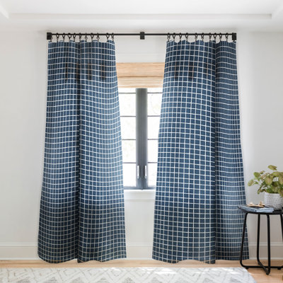 Ensemble de 2 rideaux en rideau bleu marine Avenie