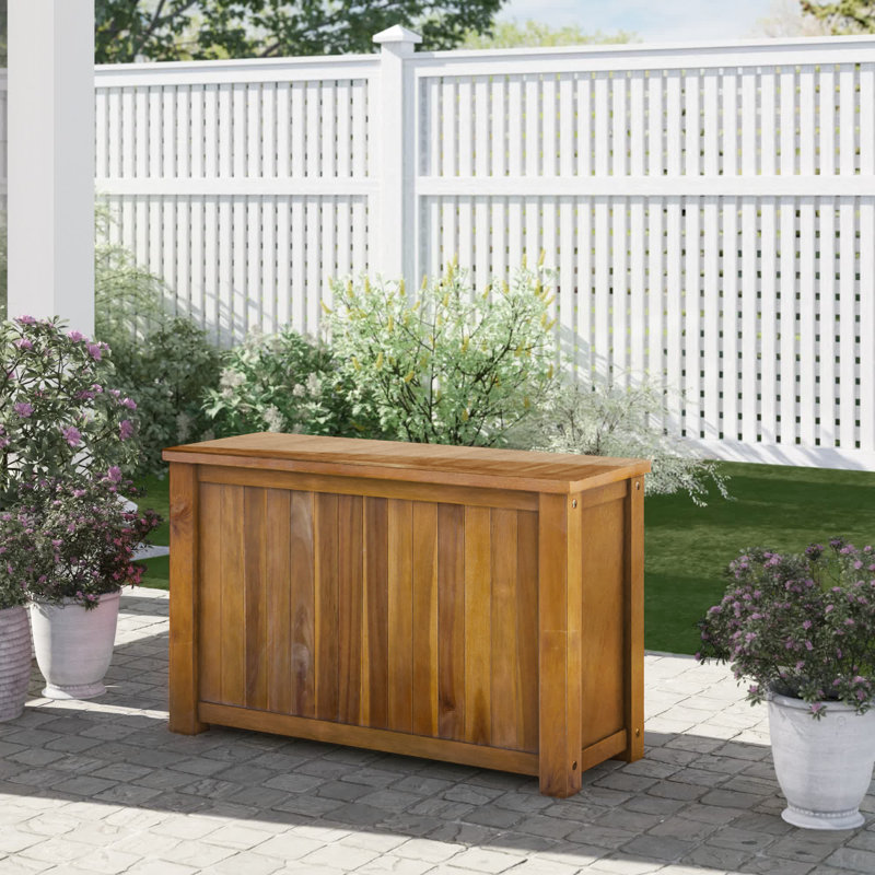 Boîte de rangement en bois massif Debraoh, Brun