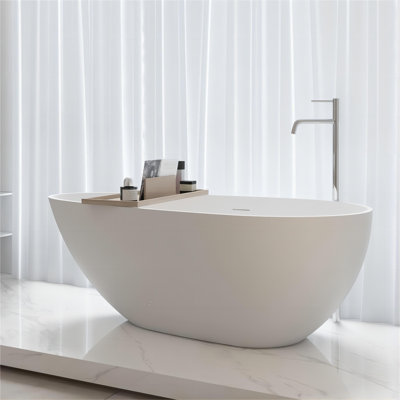 Deco 59'' x 30.75'' Freestanding Soaking Solid Surface Bathtub