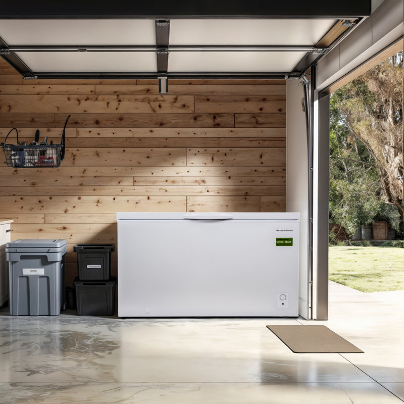 Hamilton Pi. Congélateur coffre, congélateur profond prêt pour le garage avec thermostat réglable, blanc