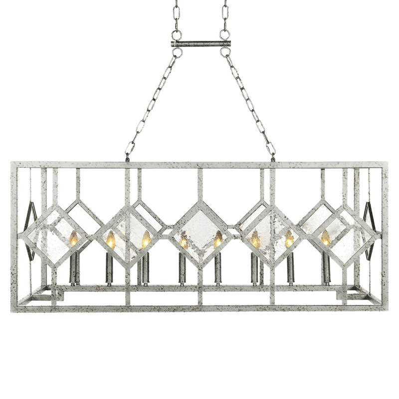 Diamond 8 - Light Kitchen Island Linear Pendant, 120V, Oyster White