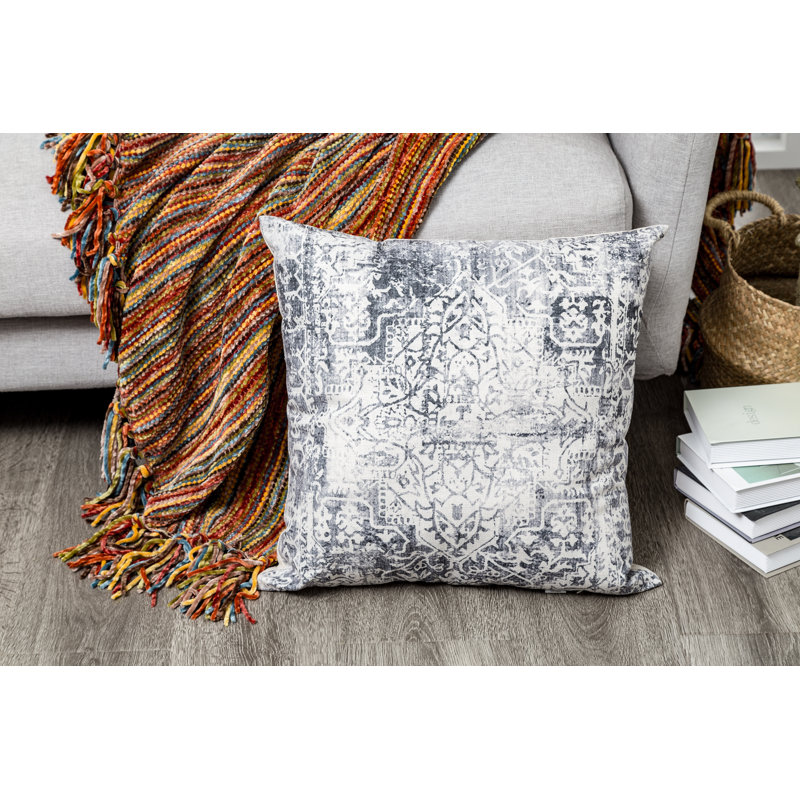 Housse et insert de coussin carré Carved Design, Bleu marine