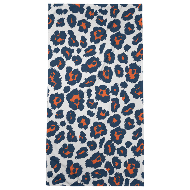 Garp Bath Towel, Polyester/Cotton Blend, White/Orange/Blue