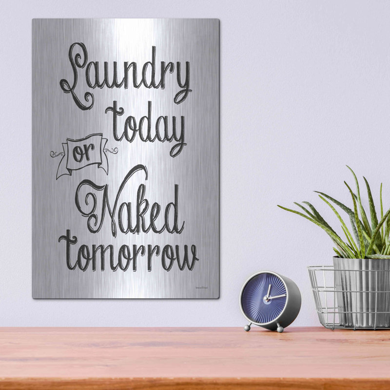 «Laundry Today» par Lettré et doublé, art mural en métal, H 16 po x l 12 po