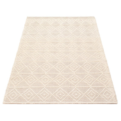 Tapis rectangulaire en laine New Age de conception unique 5 pi x 8 pi Dellana