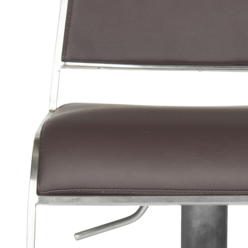 Koblick Swivel Upholstered Adjustable Height Counter Stool, Brown