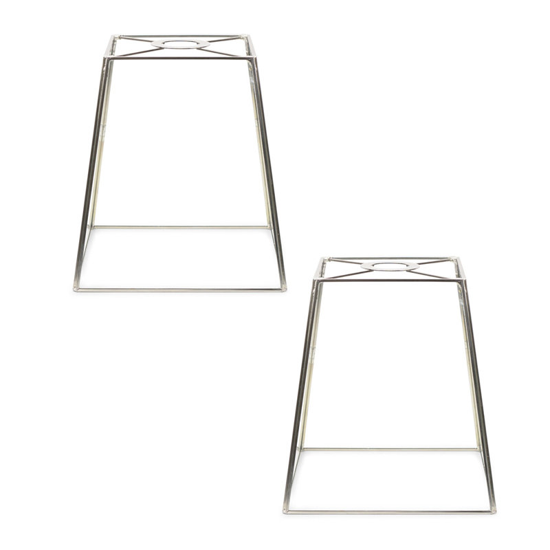 19cm H Glass Square Lamp Shade ( Clip On ), Chrome