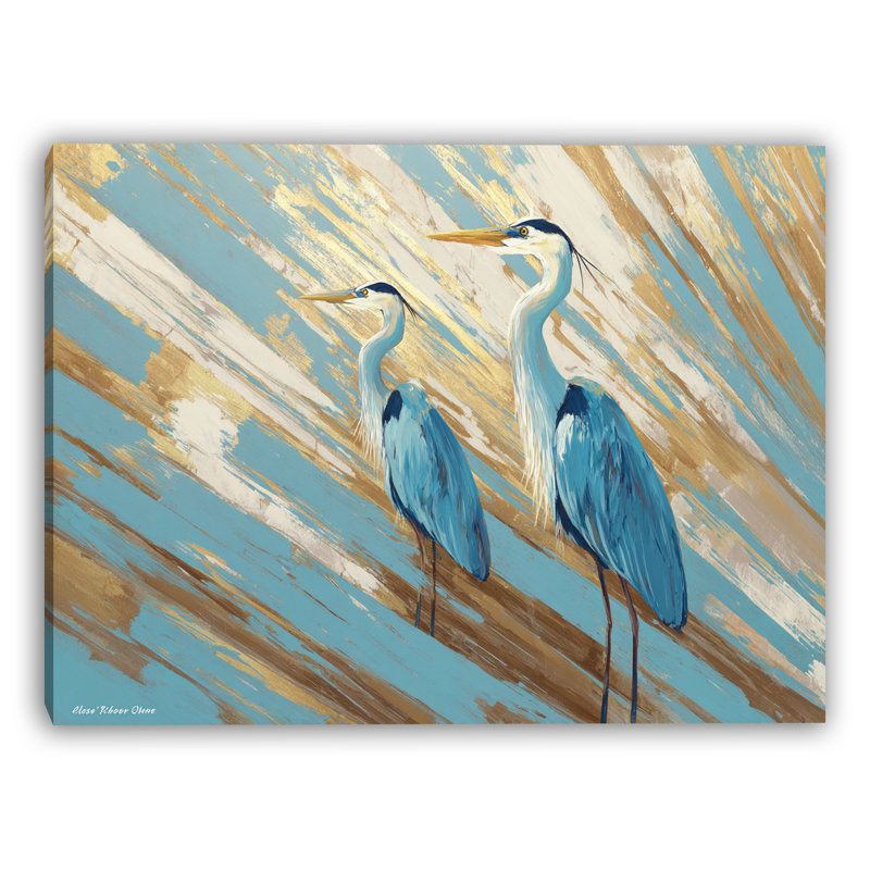 Art moderne sur toile tendue Modern Coastal Herons, H 36 po x l 48 po x P 1,5 po