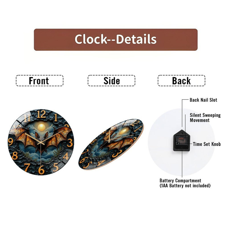 Horloge murale Bat