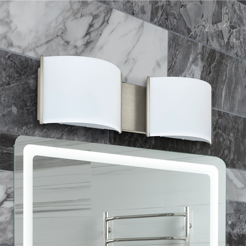 Barre d'éclairage de salle de bain Bubb, Nickel brossé