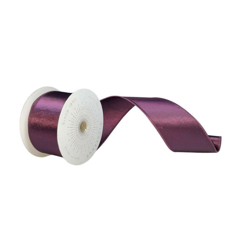 Vickerman 10yd Satin Christmas Ribbon, Burgundy, 0.2" H x 360" W x 2.5" D
