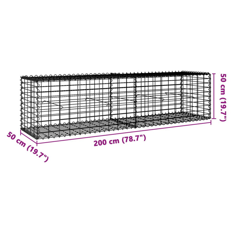 Chanah Stainless Iron Wire Fence Panels, 50cm H x 200cm W x 50cm D