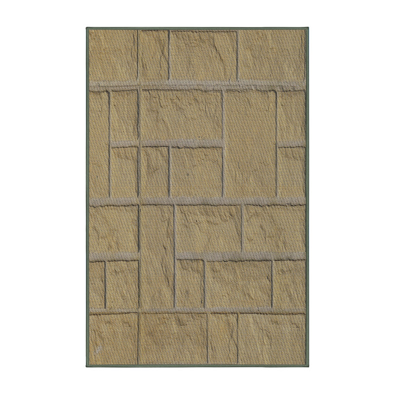 Tapis crème/gris à motifs, Rectangle 4 pi x 6 pi