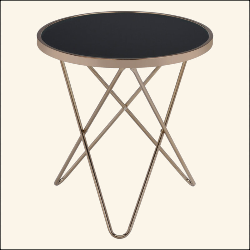 Table ronde en verre, Noir