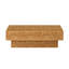 Table basse moderne avec motif en faux bois, base en panneau de fibres à densité moyenne, conception à piédestal robuste, multifonctionnelle pour le salon, facile à assembler et à entretenir