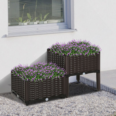 Lit de jardin surélevé polyvalent à arrosage automatique pour diverses plantes et espaces
