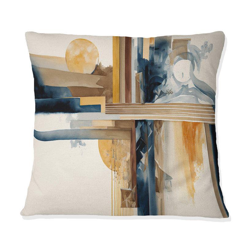 Coussin moderne Modern Watercolor Abstract III - Abstract Spirals