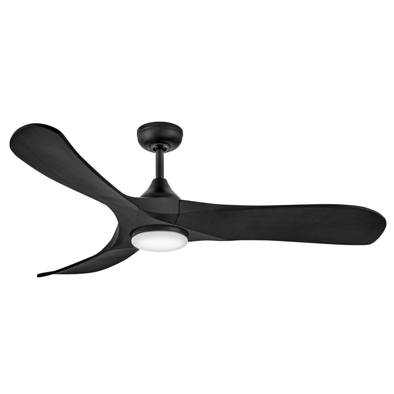 Swell Illuminated 56" Integrated LED Smart Fan with HIRO Remote, Black