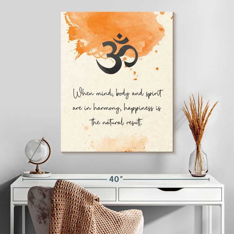 Om Zen Spirituality Quote Canvas Print, 24" H x 30" W 