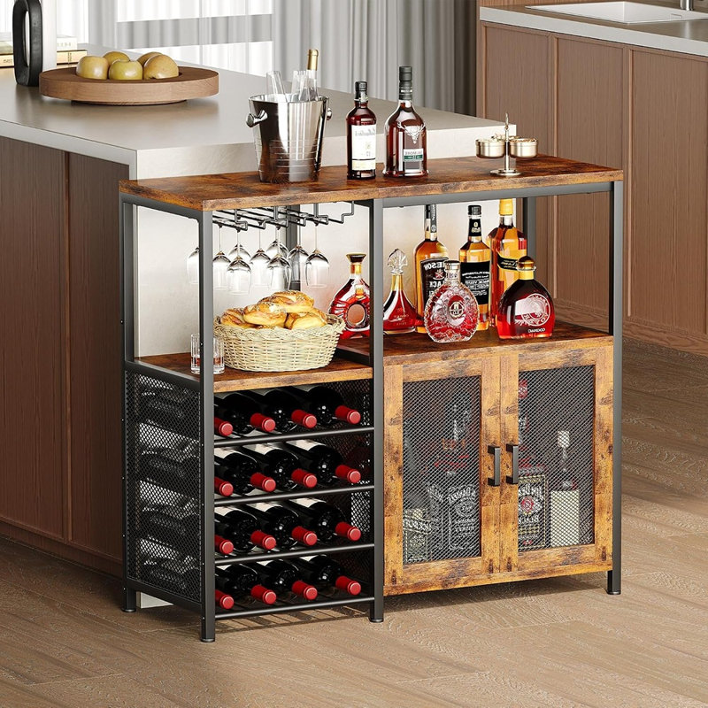 Meuble-bar avec casier à vin, meuble de rangement pour spiritueux, mobilier de bar à vin pour la maison, buffet avec rangement