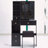 Small Space Vanity with Sliding Mirror and Storage