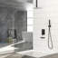 Douche à huile en bronze huilé - Douche à pluie de plafond de 12 pouces, bec de baignoire en cascade, douchette, système de valve avec bec et douchette carrée 12 po, à main, bronze huilé, élimine l'eau-118036862