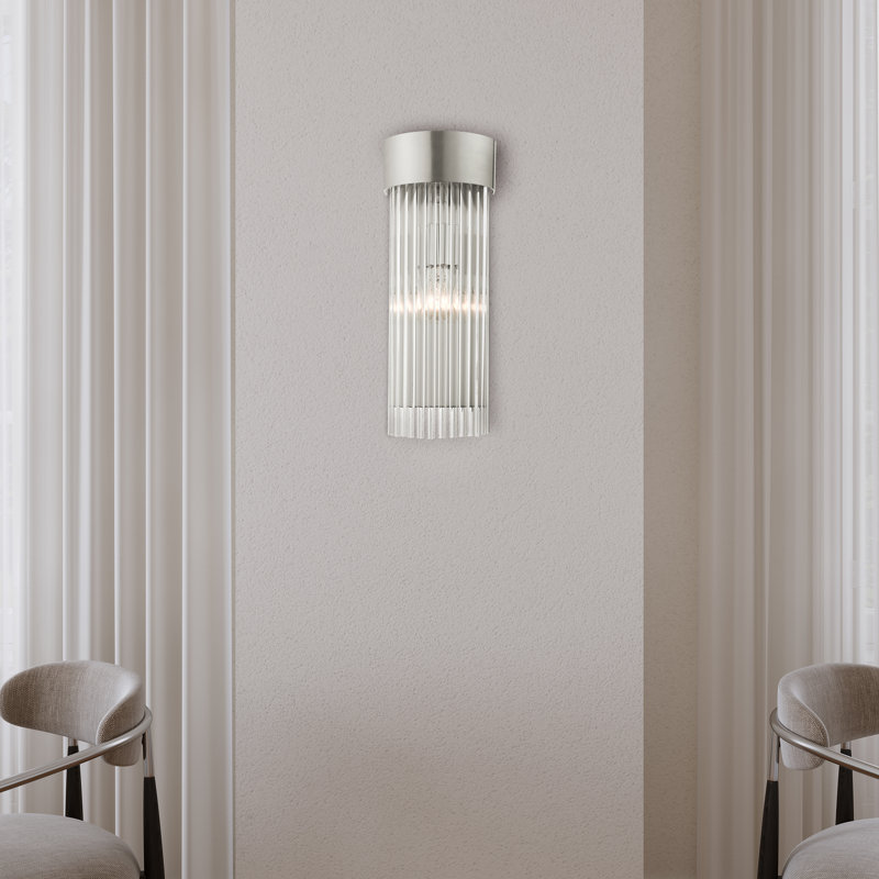 Bamey Steel Flush Mounted Sconce, Brushed Nickel