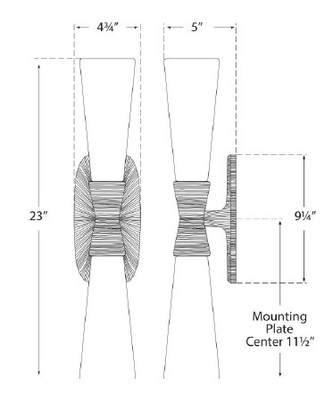 Kelly Wearstler Utopia Large Double Bath Sconce, Aged Iron