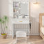 Table de coiffeuse avec miroir à DEL et tabouret-118027888-118027891
