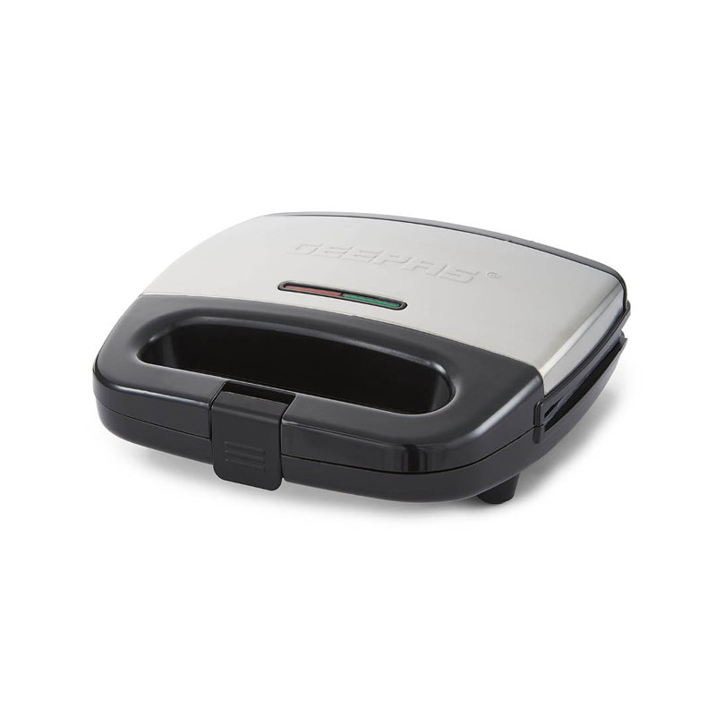 GEEPAS Panini Sandwich Press, 750W 2 Slice Sandwich Toaster | Non-Stick Plates, Grill & Griddle Toasty Maker | Stainless Steel Panini Press | Ideal for Breakfast | 2 Year Warranty