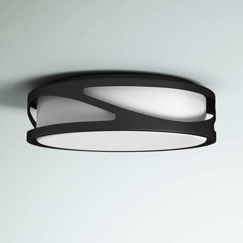 Modern Black and White LED Flush Mount Light